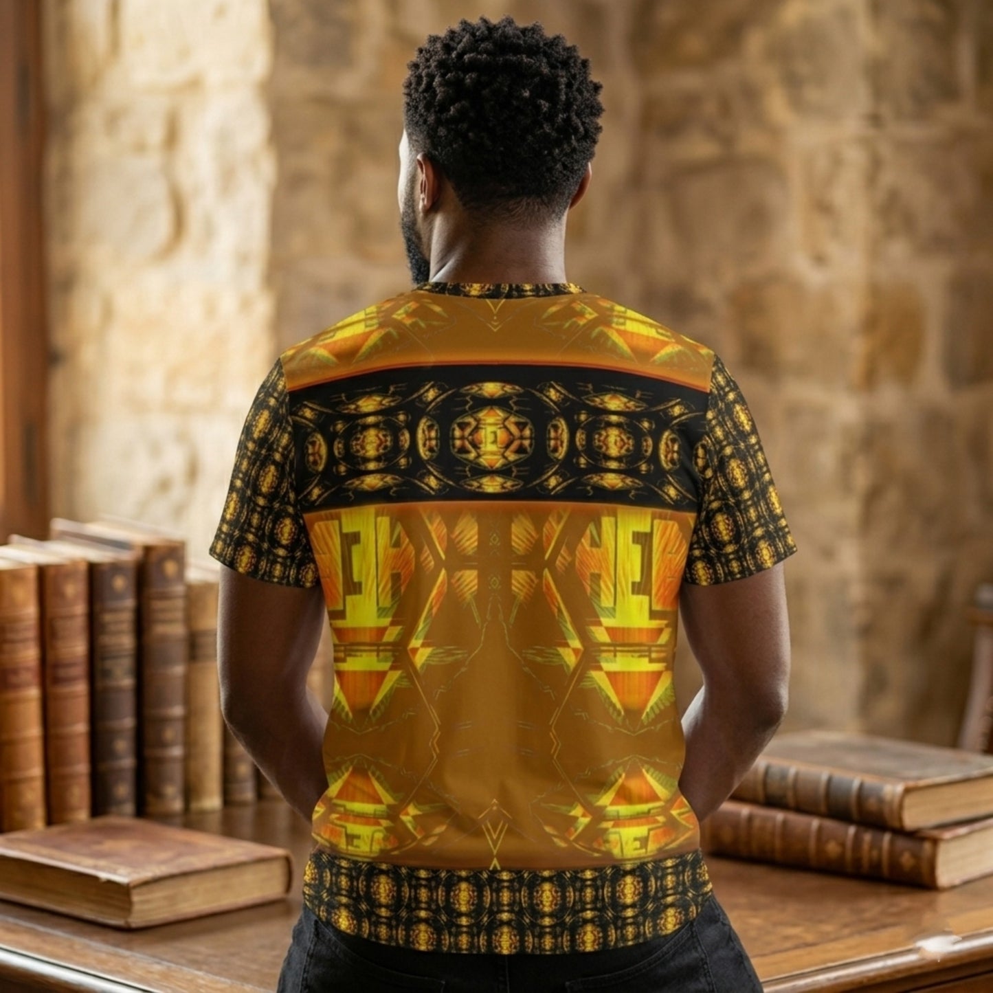 Hebrew World 01-03 Sacred Stillness Psalm 46:10 Men's T-shirt