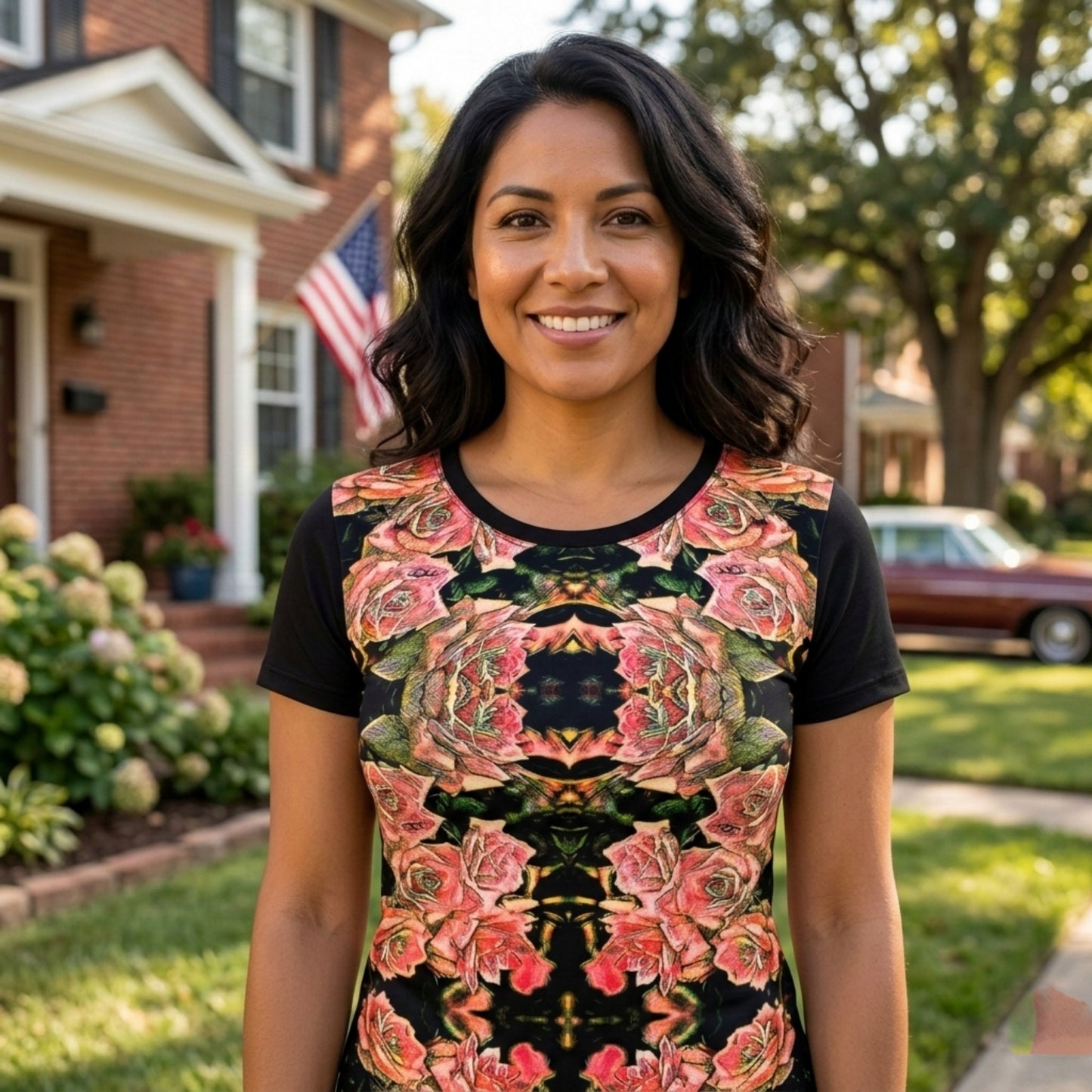 Floral Embosses (06-01): Adom - The Physical Mirror | Scoop Neck Tee