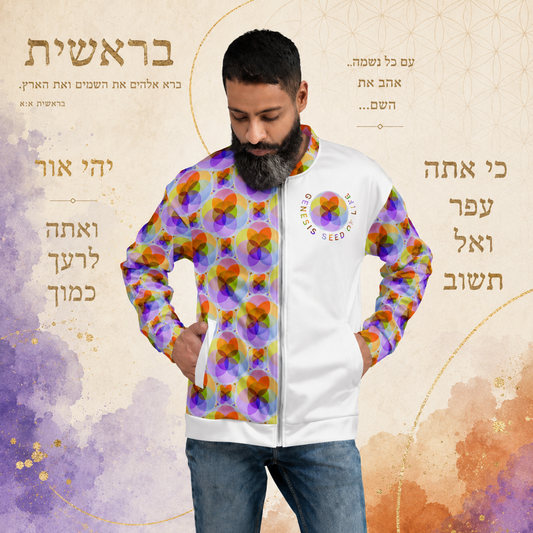 Sacred Geometry: Genesis Seed of Life 01-01 Designer Unisex Bomber Jacket