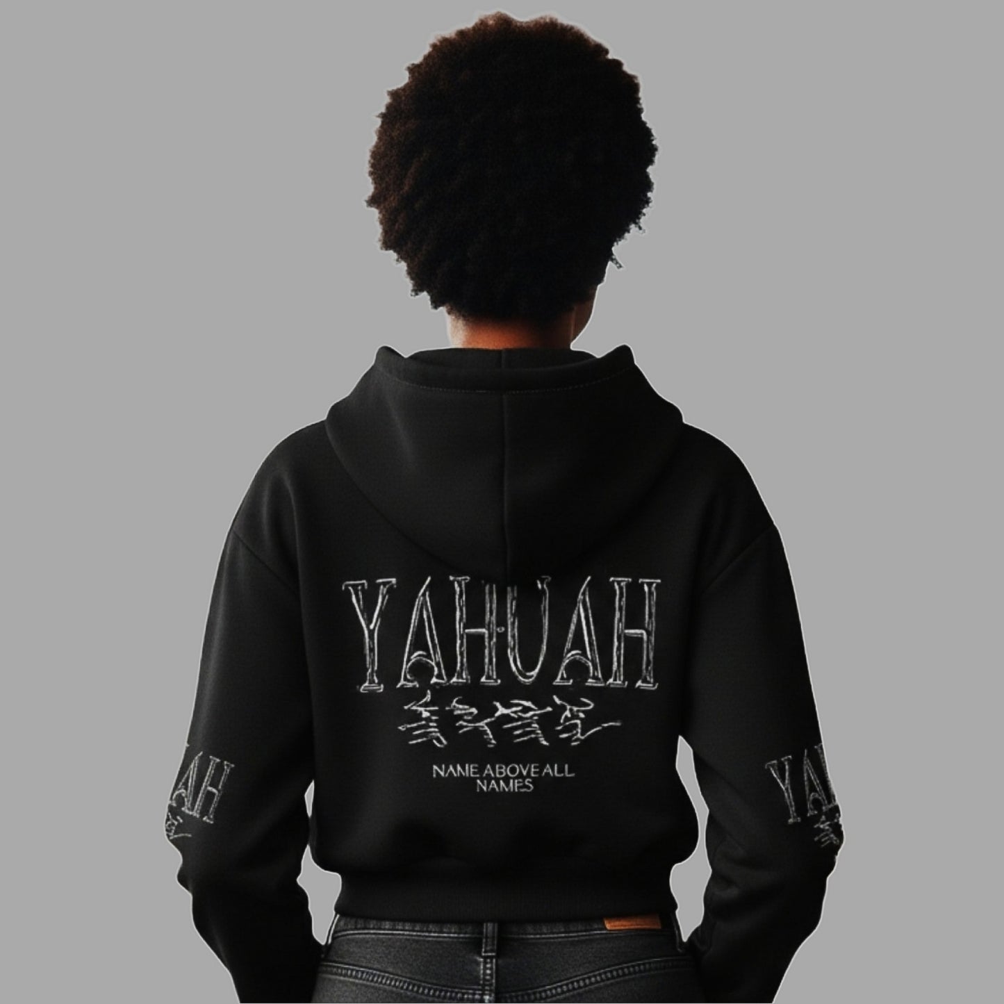 Yahuah-Name Above All Names 01-01 Cropped Drop Shoulder Hoodie