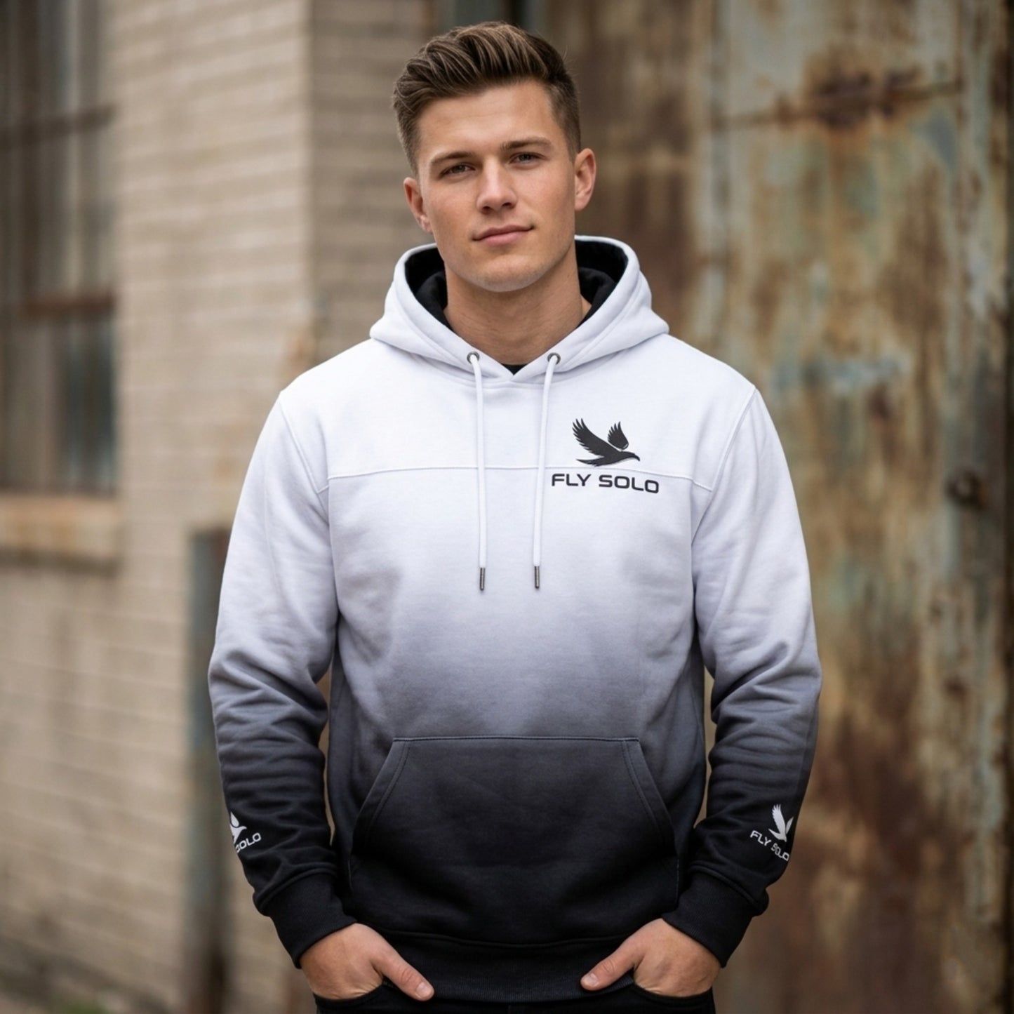 "Fly Solo" Night/Day | Men's Fleece Hoodie