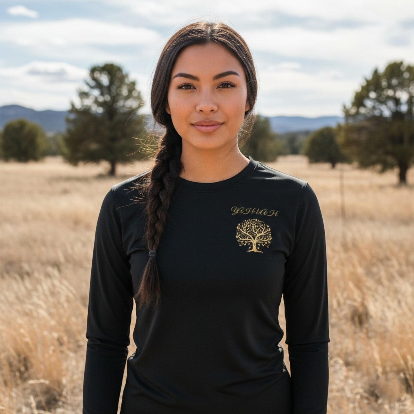 Yahuah: Tree of Life (01-01) | Women's Round Neck Long Sleeve Tee