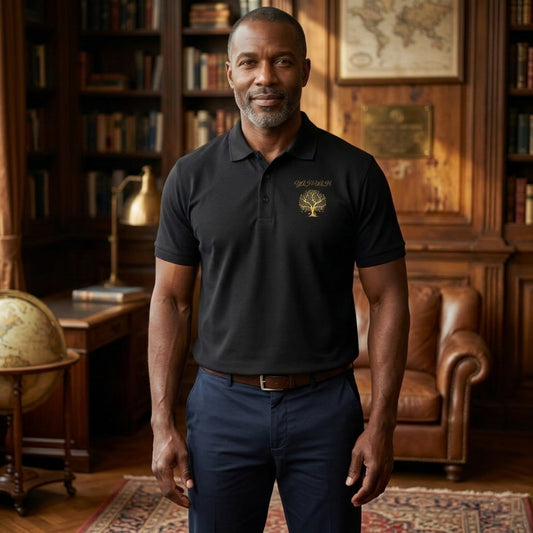 Yahuah-Tree of Life 01-01 Men's Designer Cotton Blend Polo Shirt