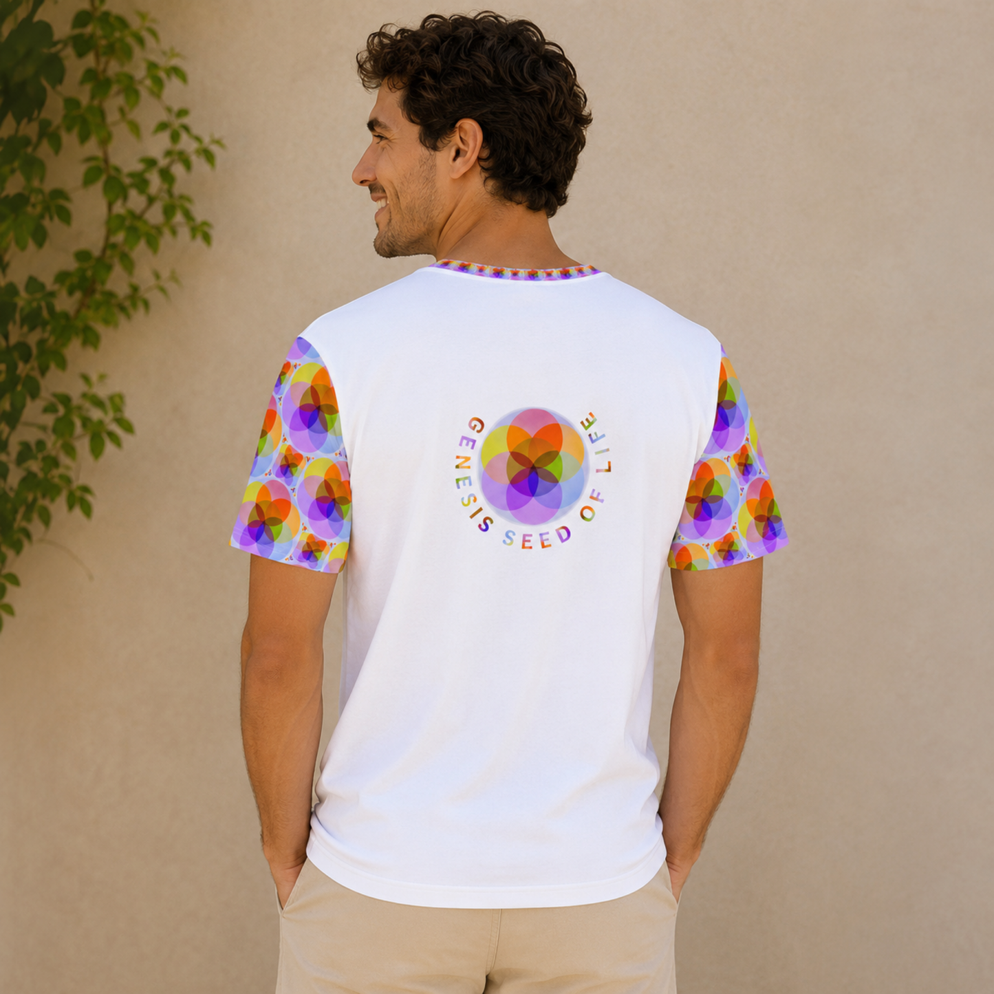Sacred Geometry: Genesis Seed of Life 01-01 Men's Jersey T-Shirt