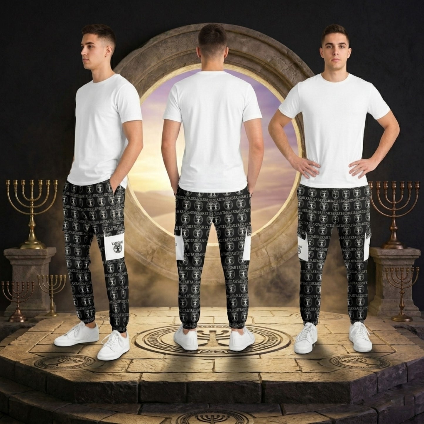 Yahuah: Tree of Life (02-05) - The Dualism Refined | Unisex Triblend Fleece Cargo Joggers