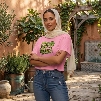 "Mind Your Own Business" (01-01) | Cotton Crop Top | 3 colors