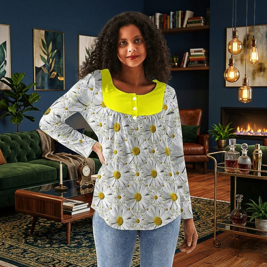 TRP Floral Print 08: English Daisies 01 Designer Babydoll Top