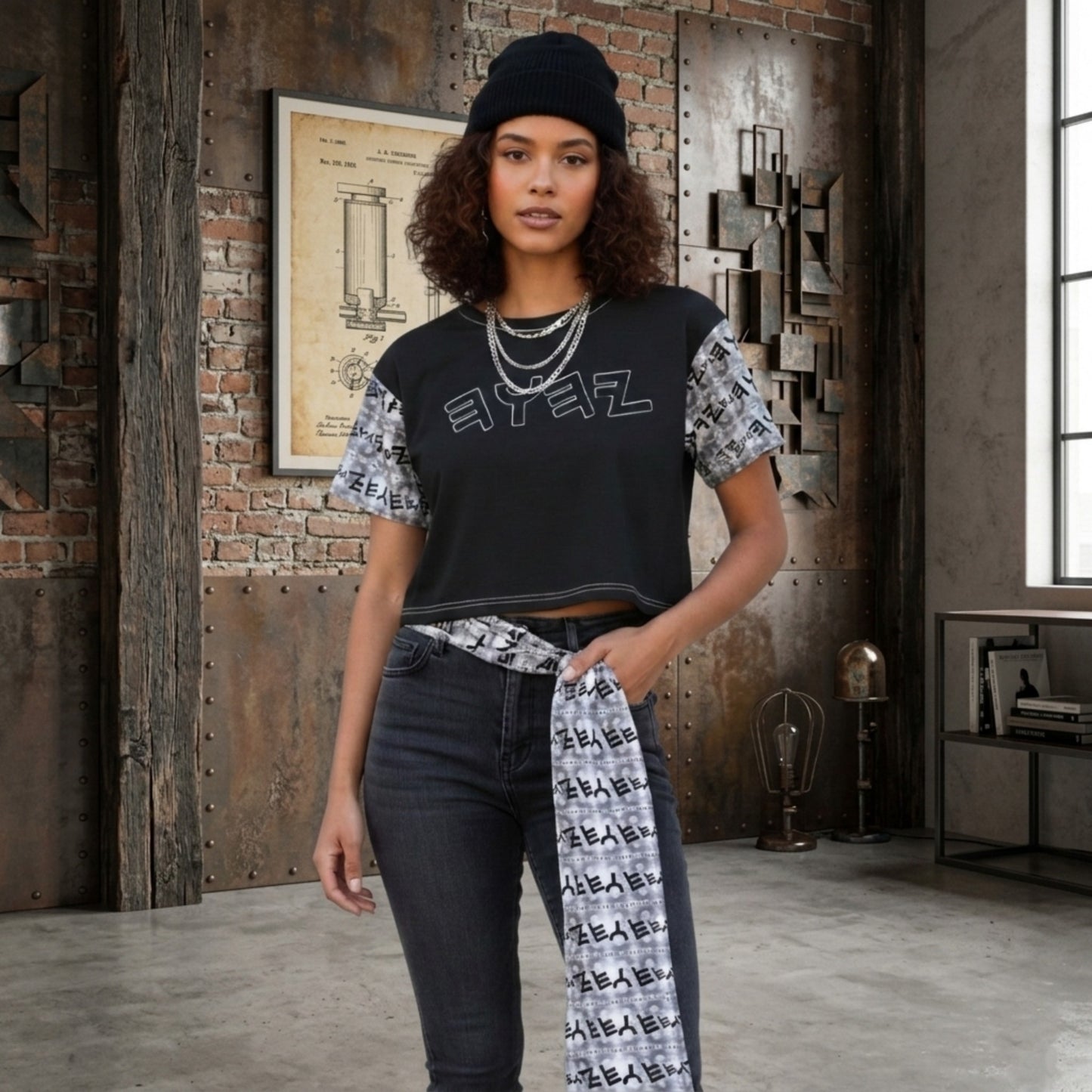 Most High God - Yahuah 01-01 Black Crop Top
