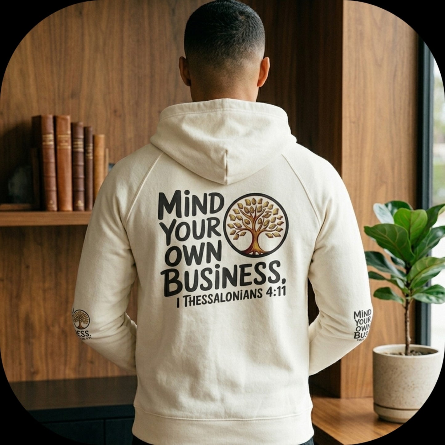"Mind Your Own Business" (01-02) | Unisex Heavyweight Fleece Raglan Zip Hoodie | 2 colors