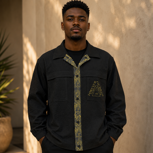 I AM HEBREW 03-01 Men's Flap Pocket Shirt