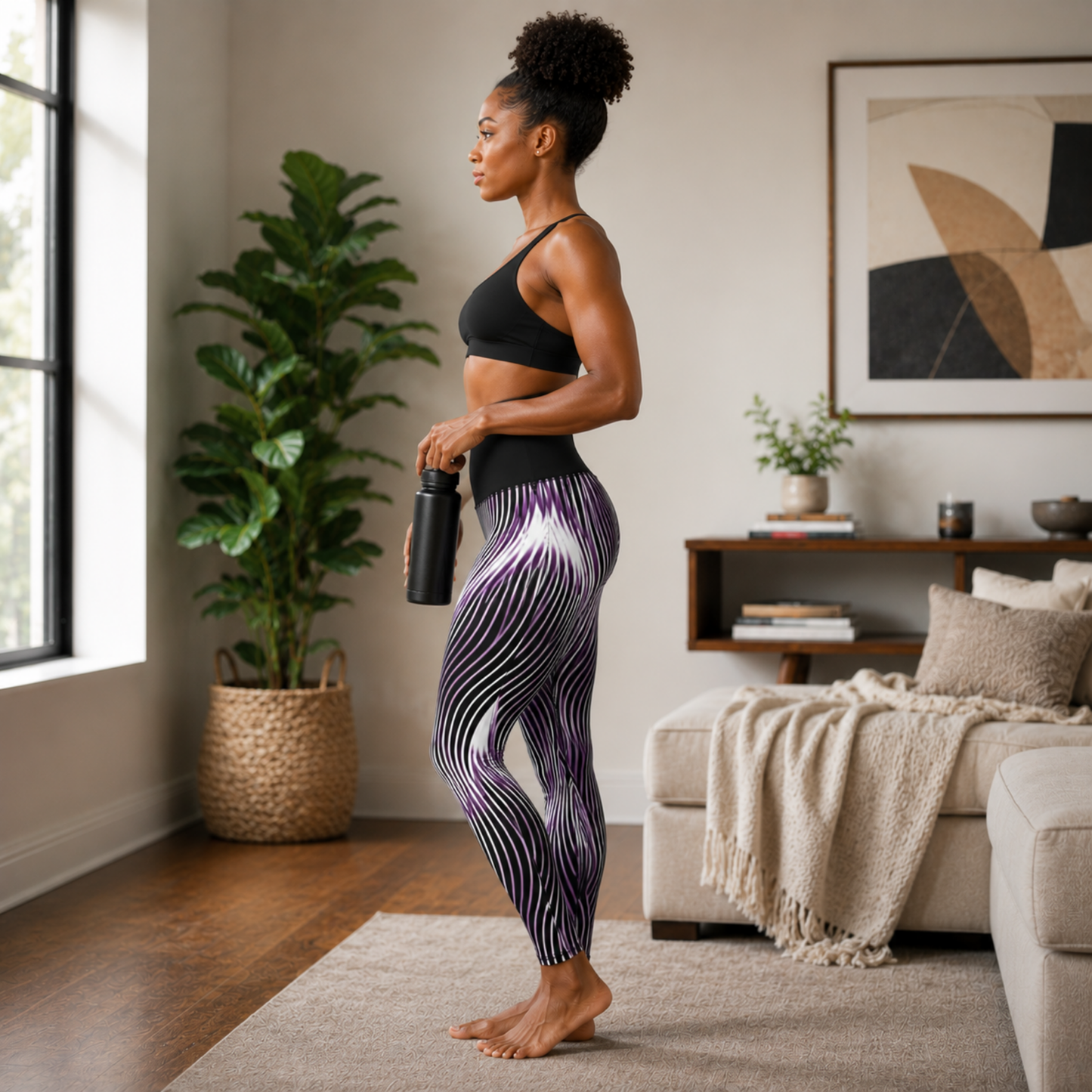 Orot (The Lights) Series: OR ARGAMAN | Royal Light (Purple) High-Rise Leggings with Pockets