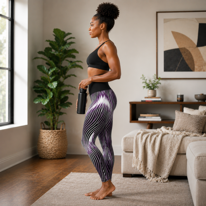 Orot (The Lights) Series: OR ARGAMAN | Royal Light (Purple) High-Rise Leggings with Pockets