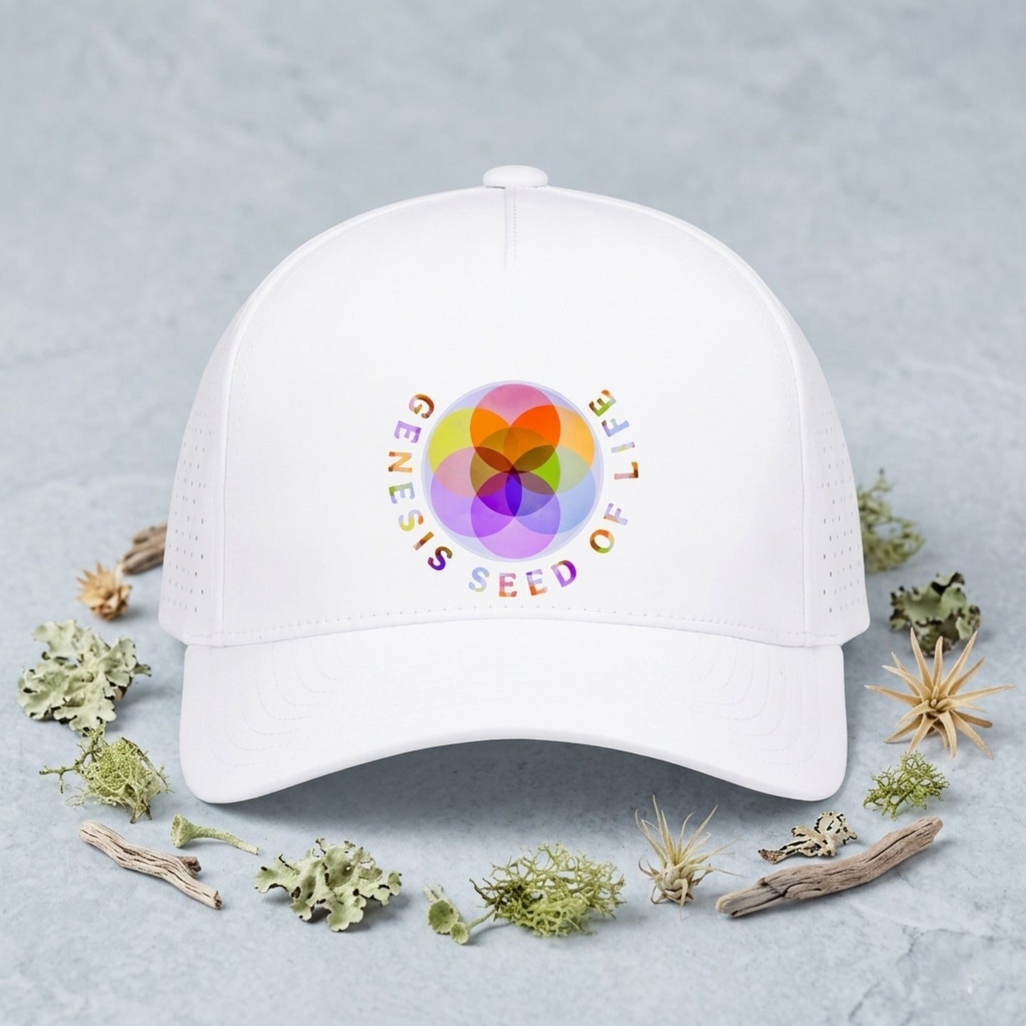 Sacred Geometry: Genesis Seed of Life 01-01 Designer Pacific Headwear Weekender Perforated Snapback Cap (3 colors)