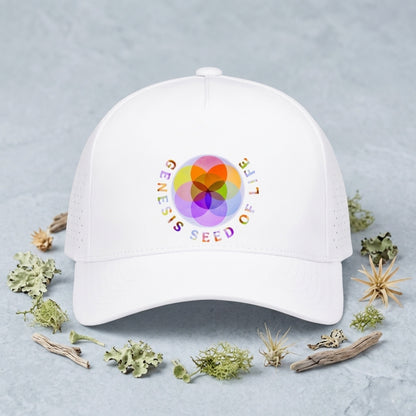 Sacred Geometry: Genesis Seed of Life 01-01 Designer Pacific Headwear Weekender Perforated Snapback Cap (3 colors)