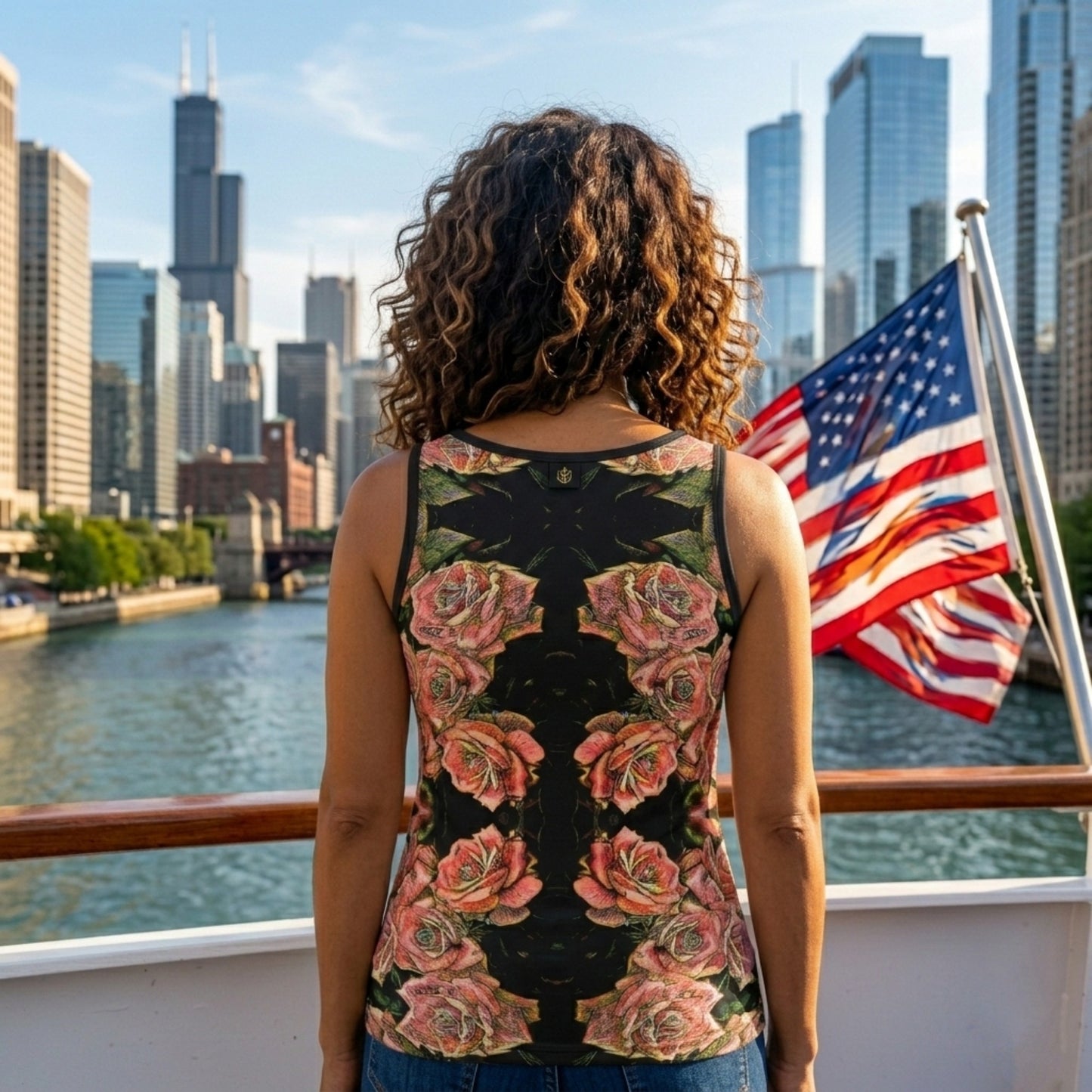 Floral Embosses: Roses 06-01 Designer Tank Top