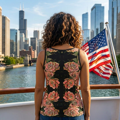 Floral Embosses: Roses 06-01 Designer Tank Top