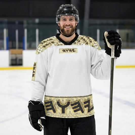 Yahuah Logo 03 - White Designer Recycled Hockey Jersey