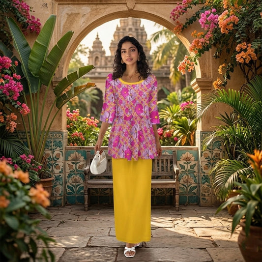 TRP Floral Print 05: Garden Cosmos 01 Two Piece Skirt Suit