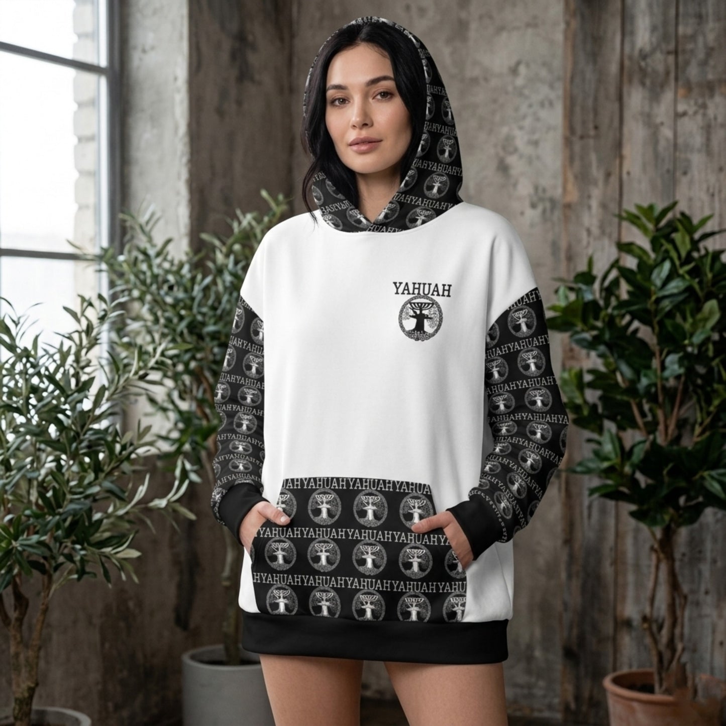 Yahuah: Tree of Life (02-05) - The Dualism Refined | Unisex Heavyweight Oversized Fleece Hoodie