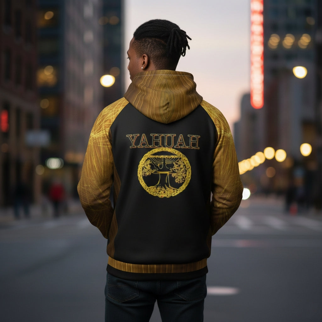 Yahuah-Tree of Life 02-03 Voltage Men's Designer Raglan Hoodie