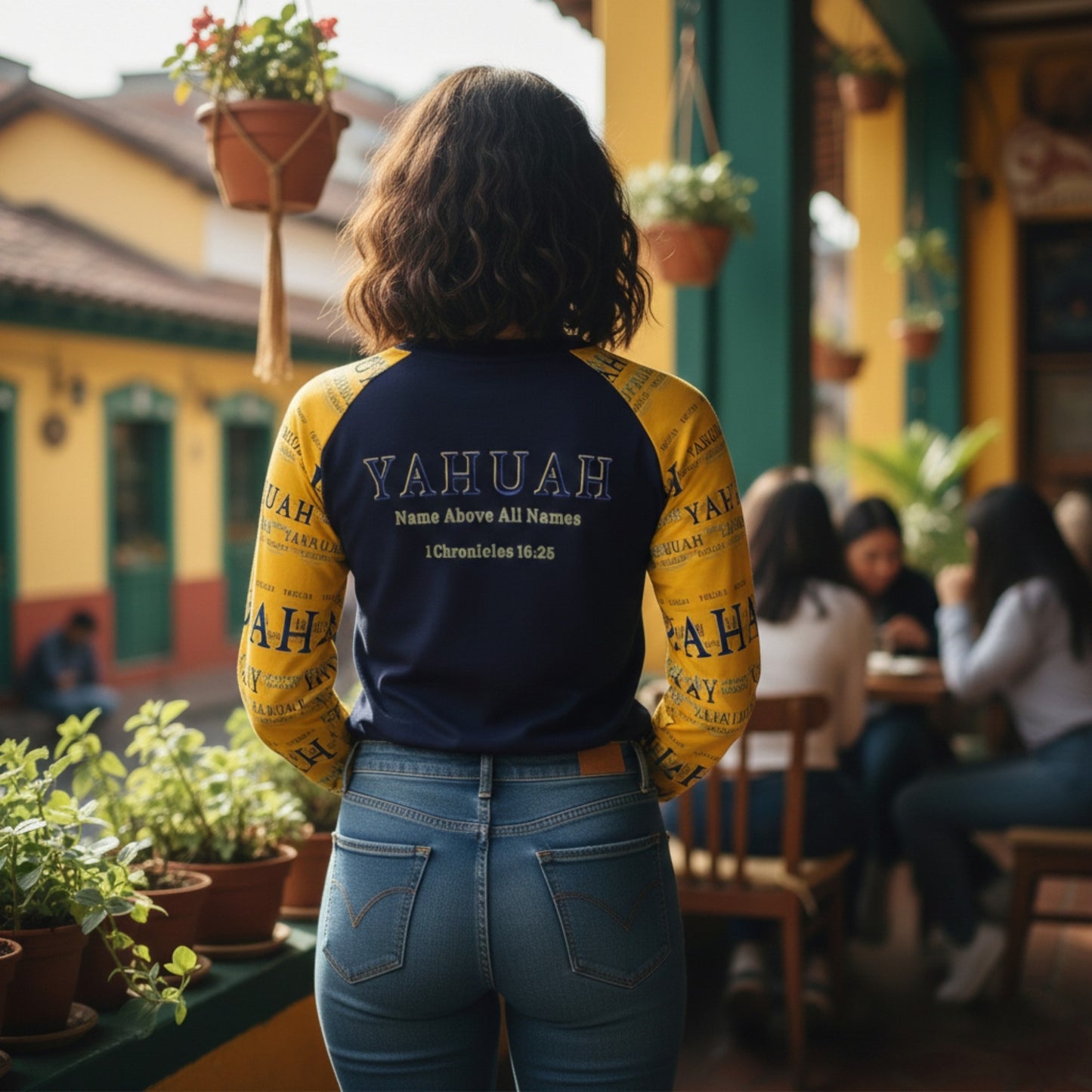 Yahuah-Name Above All Names 02-01 Ladies Designer Long Sleeve Raglan T-shirt