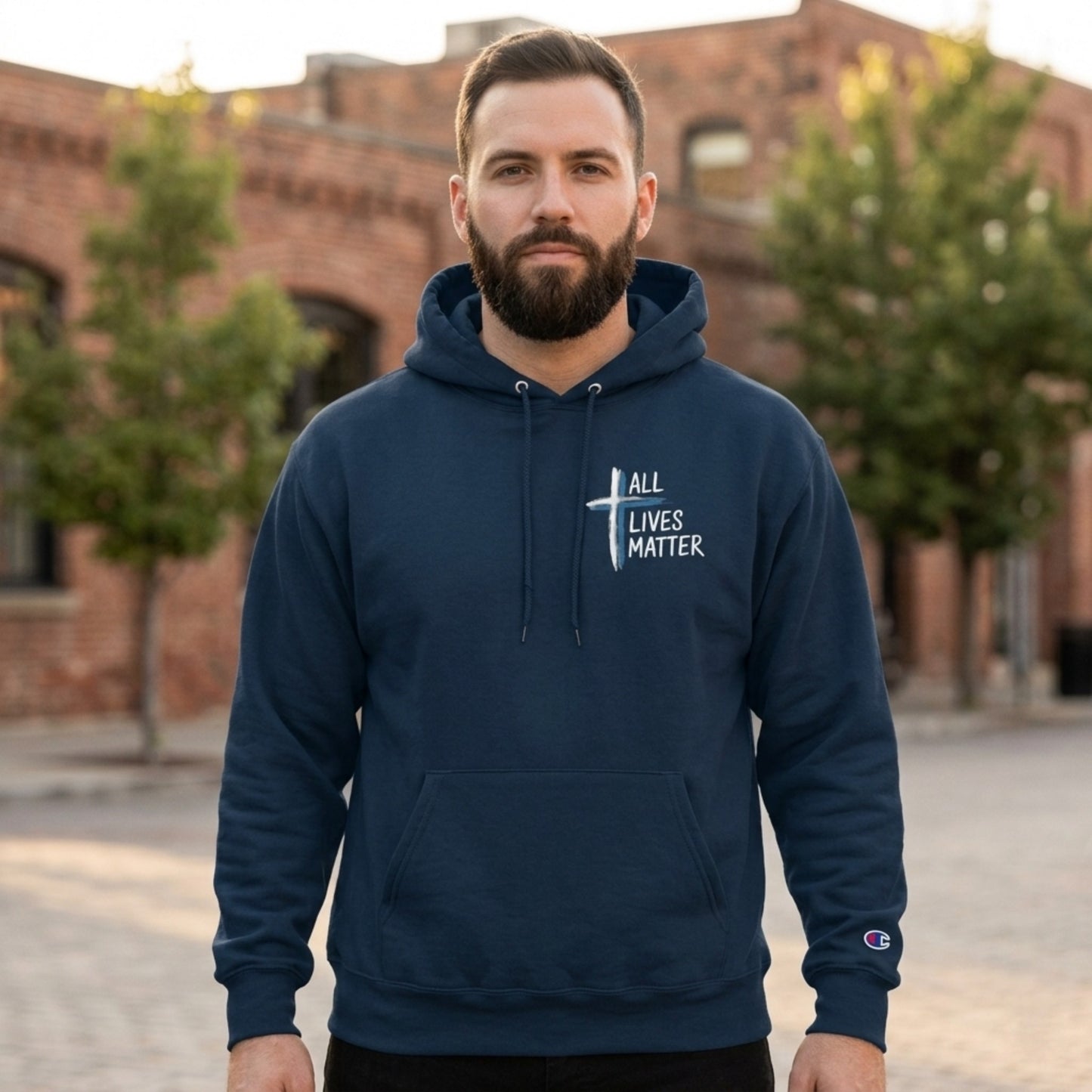 Outspoken Designs 04-02 "All Lives Matter" Designer Champion S700 Unisex Hoodie (2 colors)