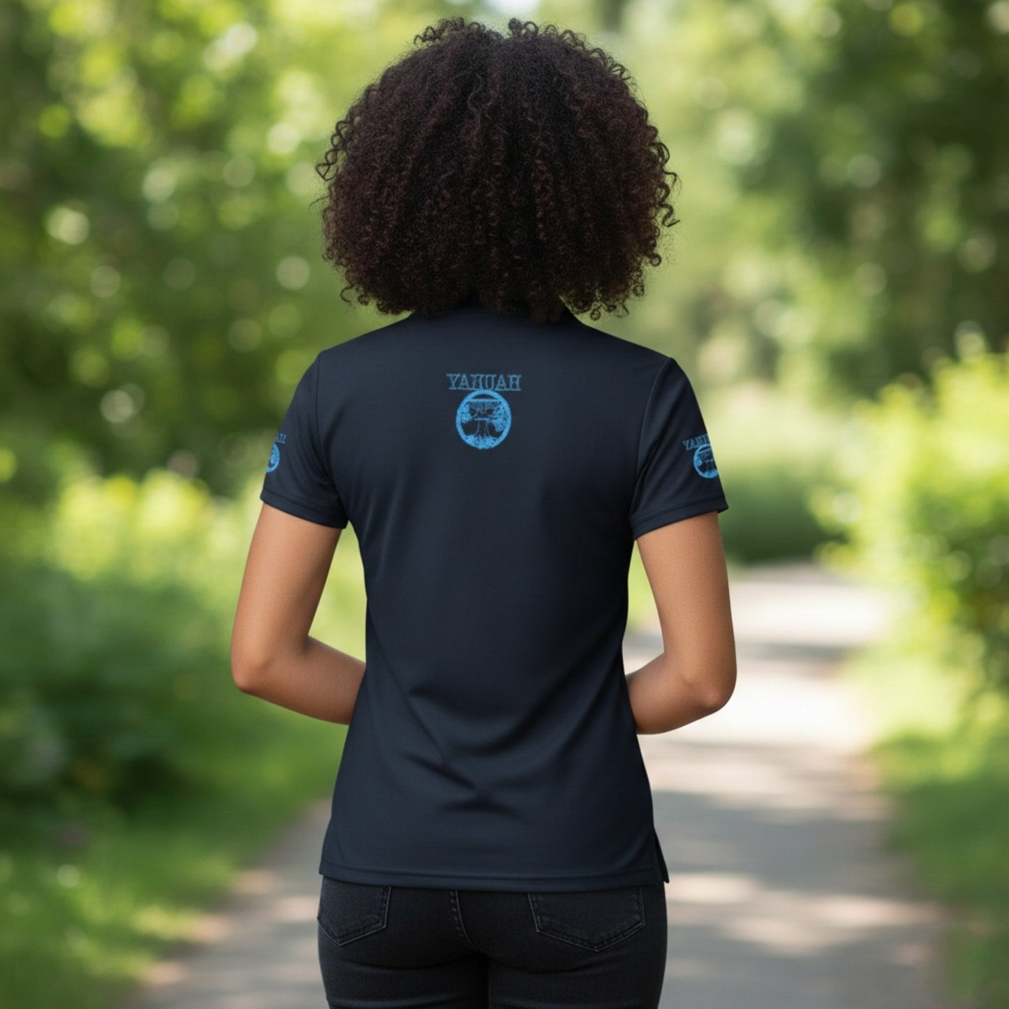 Yahuah: Tree of Life (02-03) - The Living Ruach | Women's Stand Up Collar Polo Shirt