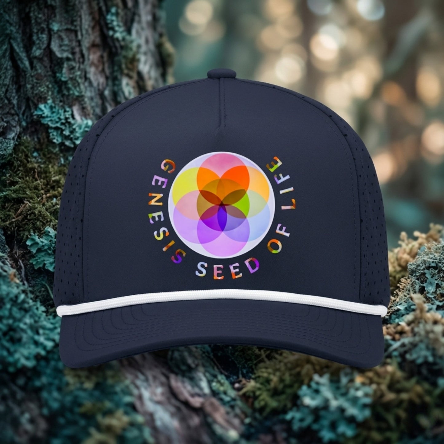 Sacred Geometry: Genesis Seed of Life 01-01 Designer Pacific Headwear Weekender Perforated Snapback Cap (3 colors)