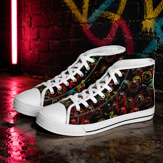 "Lighten Up" (01) | Unisex High Top Canvas Sneakers