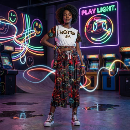 "Lighten Up" (01) | Cropped Sweatshirt and Pocket Maxi Skirt