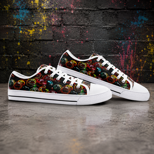 "Lighten Up" (01) | Unisex Low Top Canvas Shoes