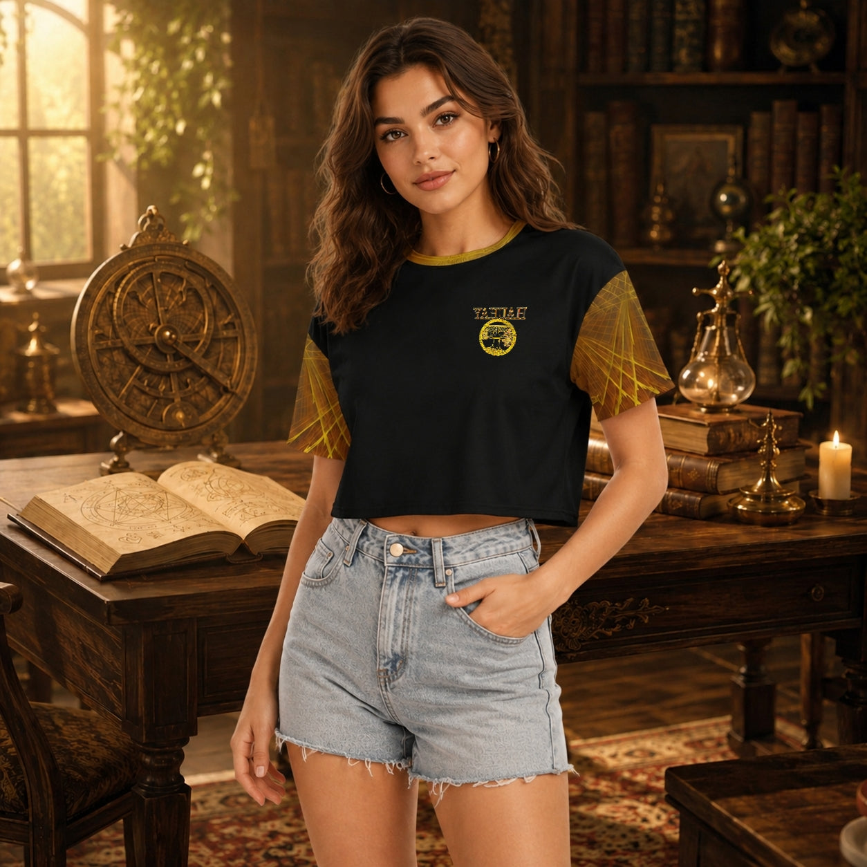 Yahuah: Tree of Life (02-02) - The Firmament Radiance | Drop Shoulder Cotton Crop Top