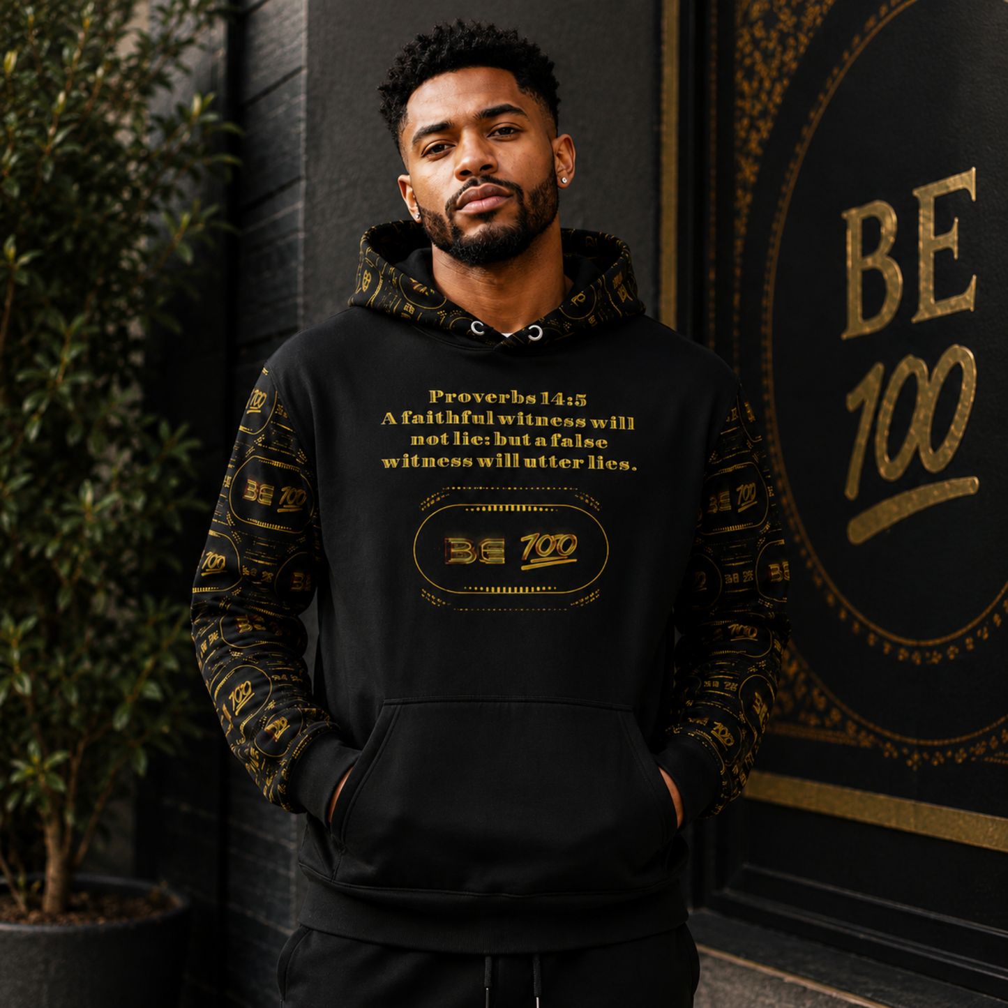 "Be 100" (01) | Unisex Cotton Blend Hoodie