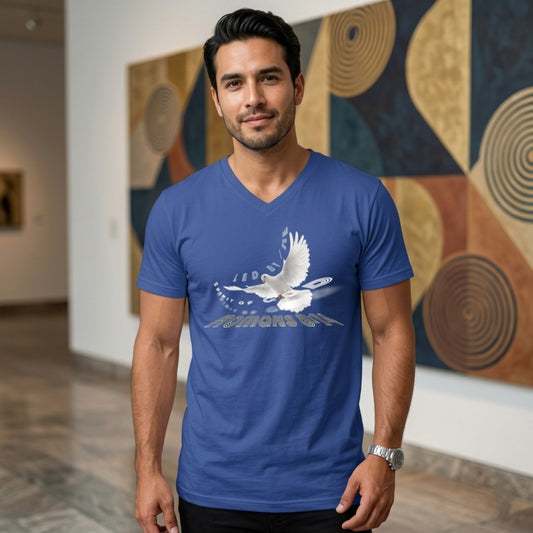Led by the Spirit of God 01 Designer Bella + Canvas Men's V-neck Jersey T-shirt (6 colors)