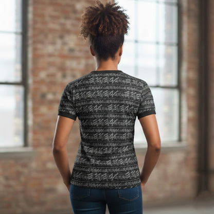 Yahuah Logo 01-02 Ladies Designer V-neck Jersey T-shirt