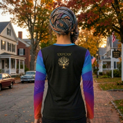 Yahuah: Tree of Life (01-02) - Royal Raiment | Women's V-neck Long Sleeve Jersey Tee