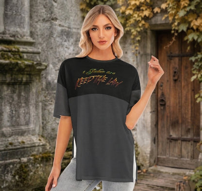 Commandment Keepers 01-01 Designer Drop Shoulder Split Hem Long T-shirt