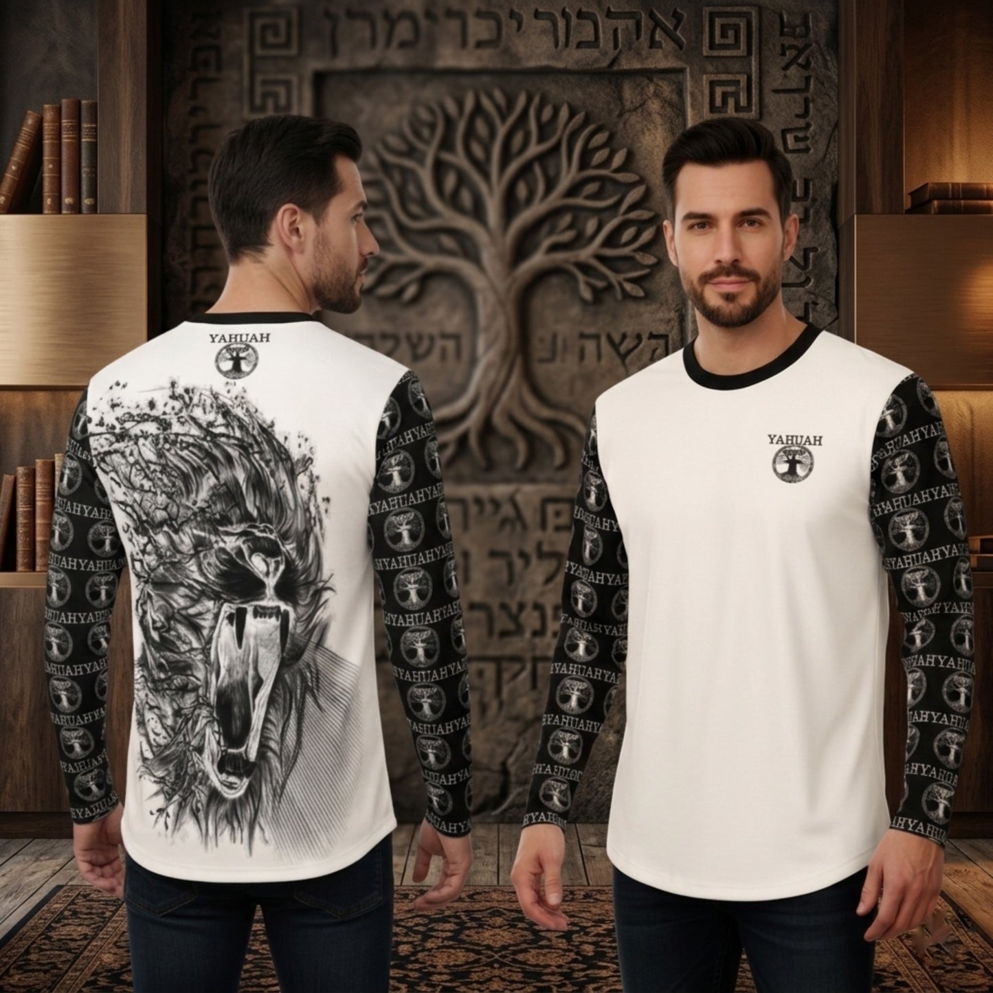 Yahuah: Tree of Life (02-05) - The Dualism Refined | Men's Long Sleeve Cotton Tee