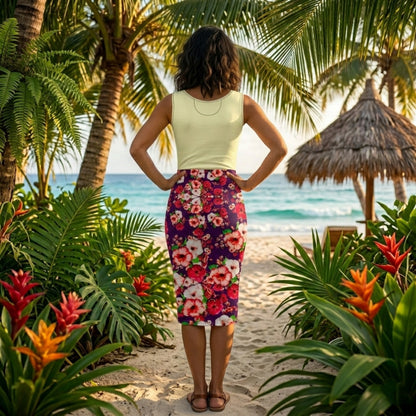 TRP Floral Print 03: Hibiscus Flowers 01-01 Tropical Bloom Sheath Dress