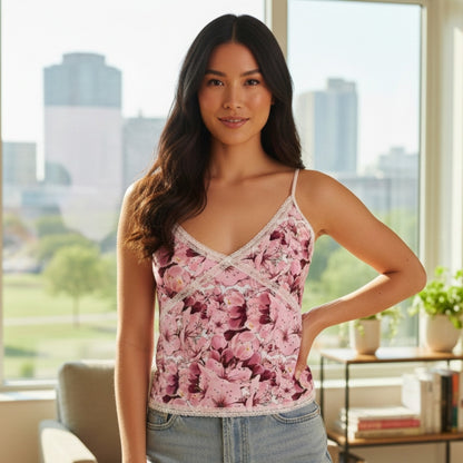 TRP Floral Prints (01): Sakura Symphony (01-01) | Lace Trim Cami