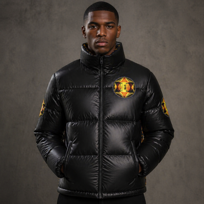 Hebrew World 01-02 Royal Radiance Men's Stand Collar Puffer Jacket