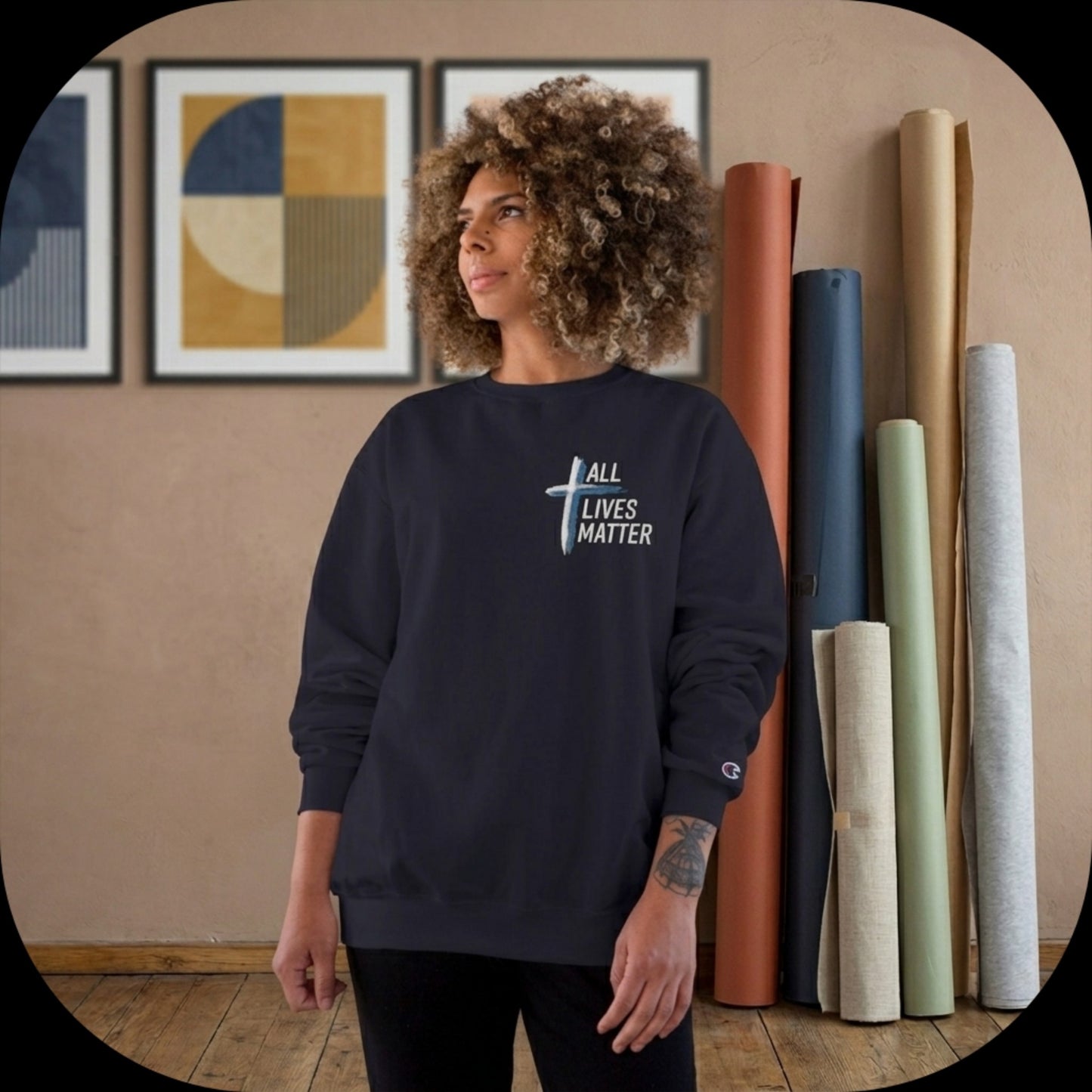 Outspoken Designs 04-02 "All Lives Matter" Designer Champion S600 Unisex Sweatshirt