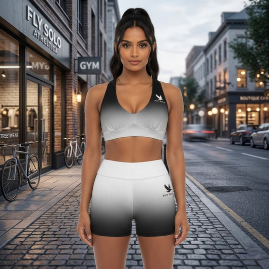 "Fly Solo" Night/Day | Sports Bra and Legging Shorts