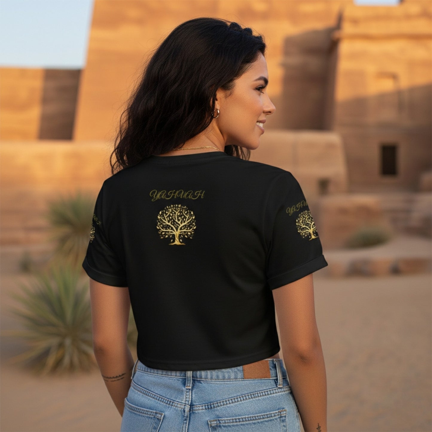 Yahuah: Tree of Life (01-01) | Raglan Crop Top (2 styles)