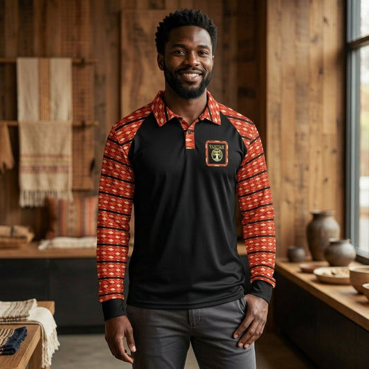 Yahuah Logo 02 Men’s Long Sleeve Polo Shirt