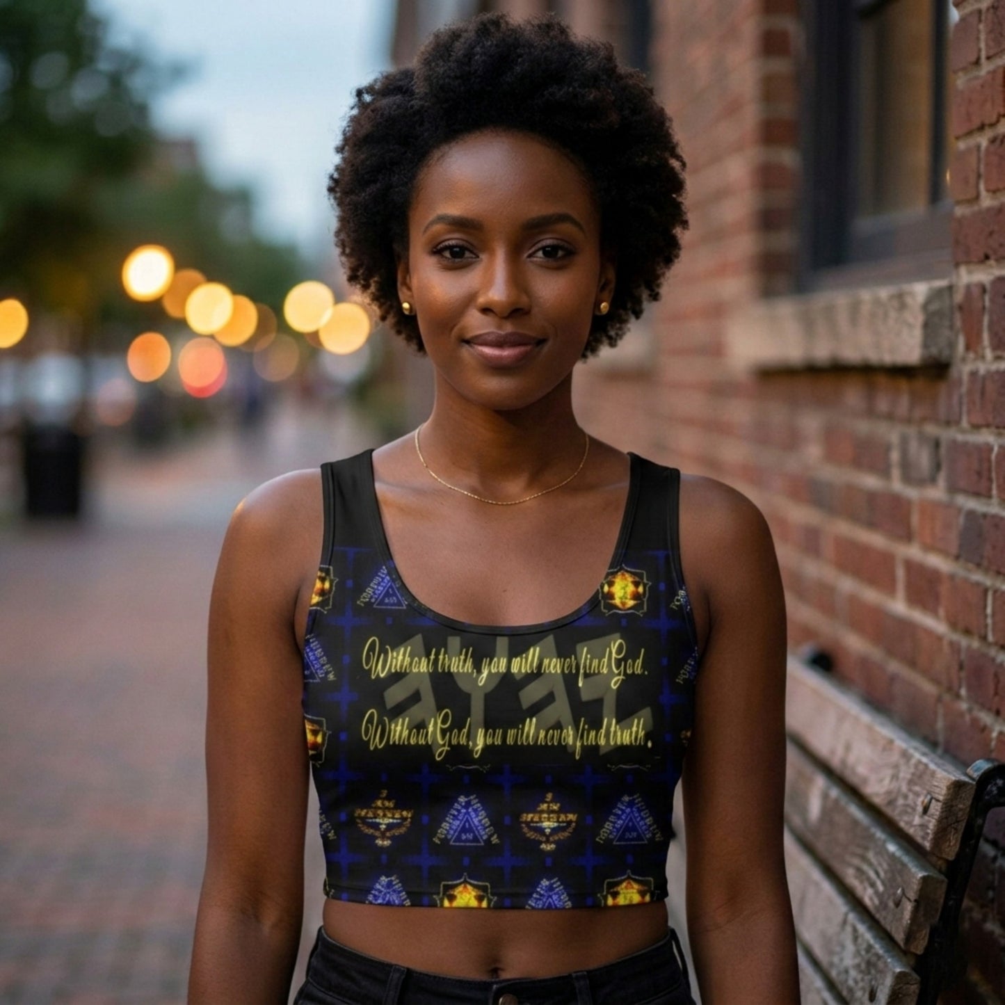 Truth Illustrated 01-01 Designer Cropped Tank Top