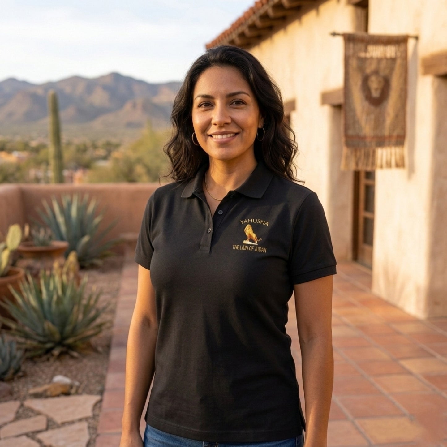 Yahusha-The Lion of Judah 01 Designer B&C Collection Unisex Premium Polo Shirt