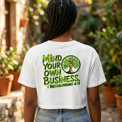 "Mind Your Own Business" (01-01) | Cotton Crop Top | 3 colors
