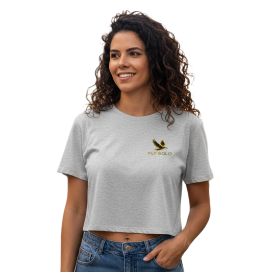 Outspoken Designs 03-01 "Fly Solo" Designer Bella+Canvas  Flowy Crop Top (8 colors)