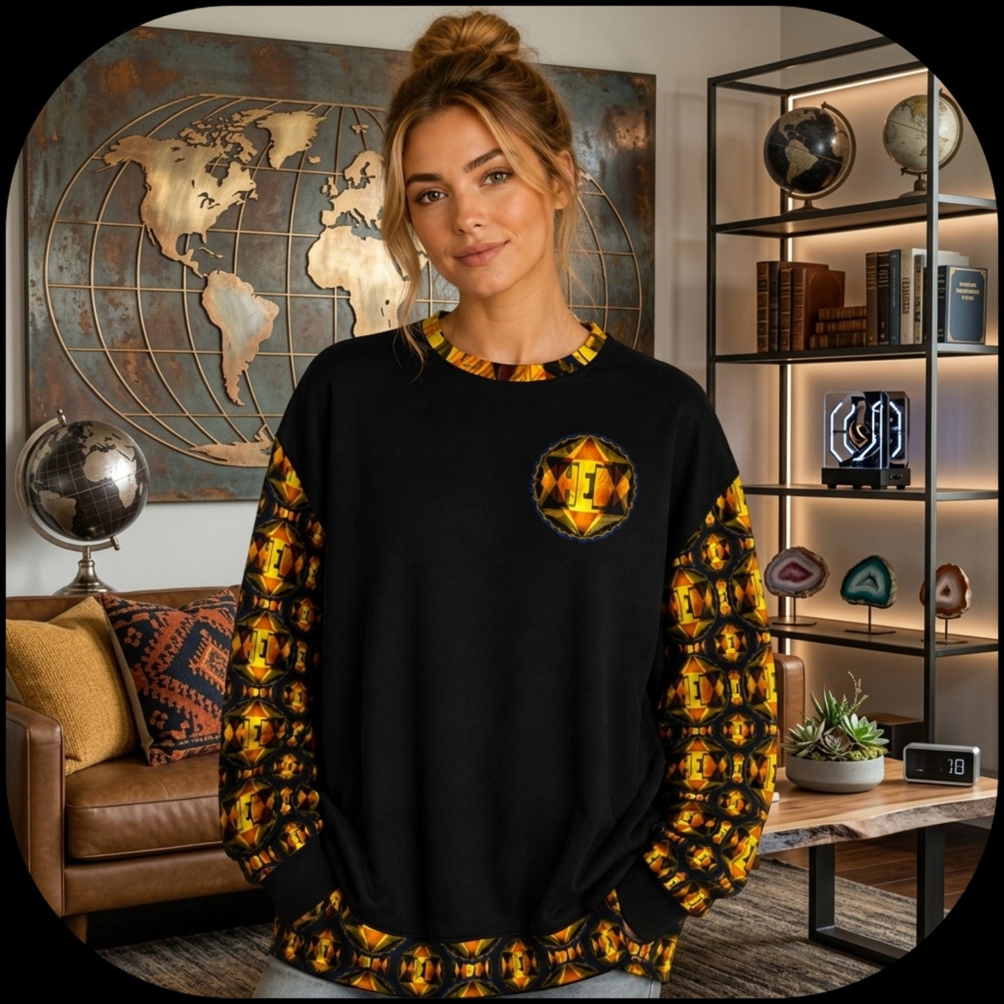 Hebrew World 01-02 Royal Radiance Heavyweight Oversized Unisex Sweatshirt